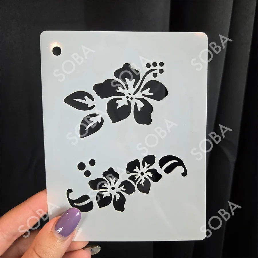 ProAiir StencilEyes QEZ14 pochoir fleur hibiscus taille unique