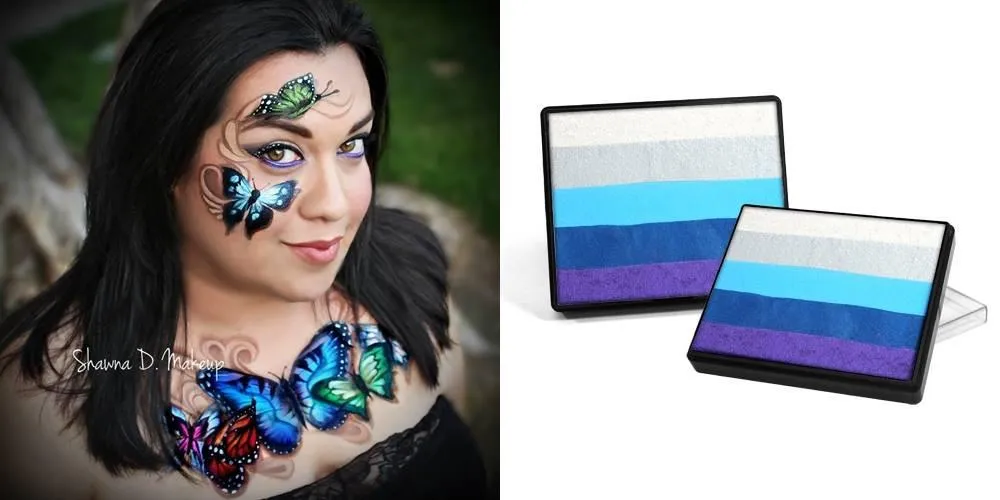 F.A.B. Midnight Rainbow Cake Fard Visage 50g Bleu Nuit