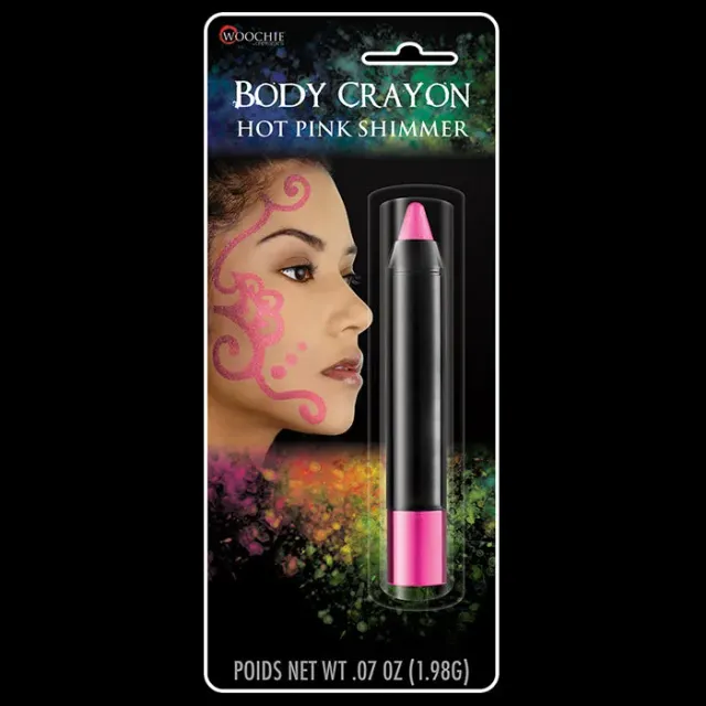 Woochie Body Crayons Hot Pink Shimmer crayon corps rose pailleté