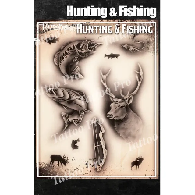 ProAiir Tattoo Pro TPS Hunting & Fishing pochoir tatouage nature