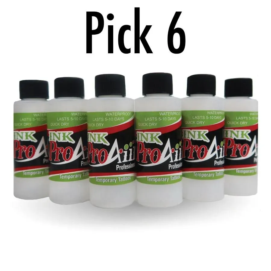 ProAiir INK Kit Encre Tatouage 6 Couleurs 6x30 ml au choix