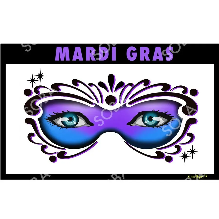 ProAiir StencilEyes Mardi Gras pochoir visage masque