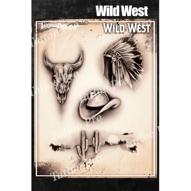 ProAiir Tattoo Pro Wild West pochoir série 4