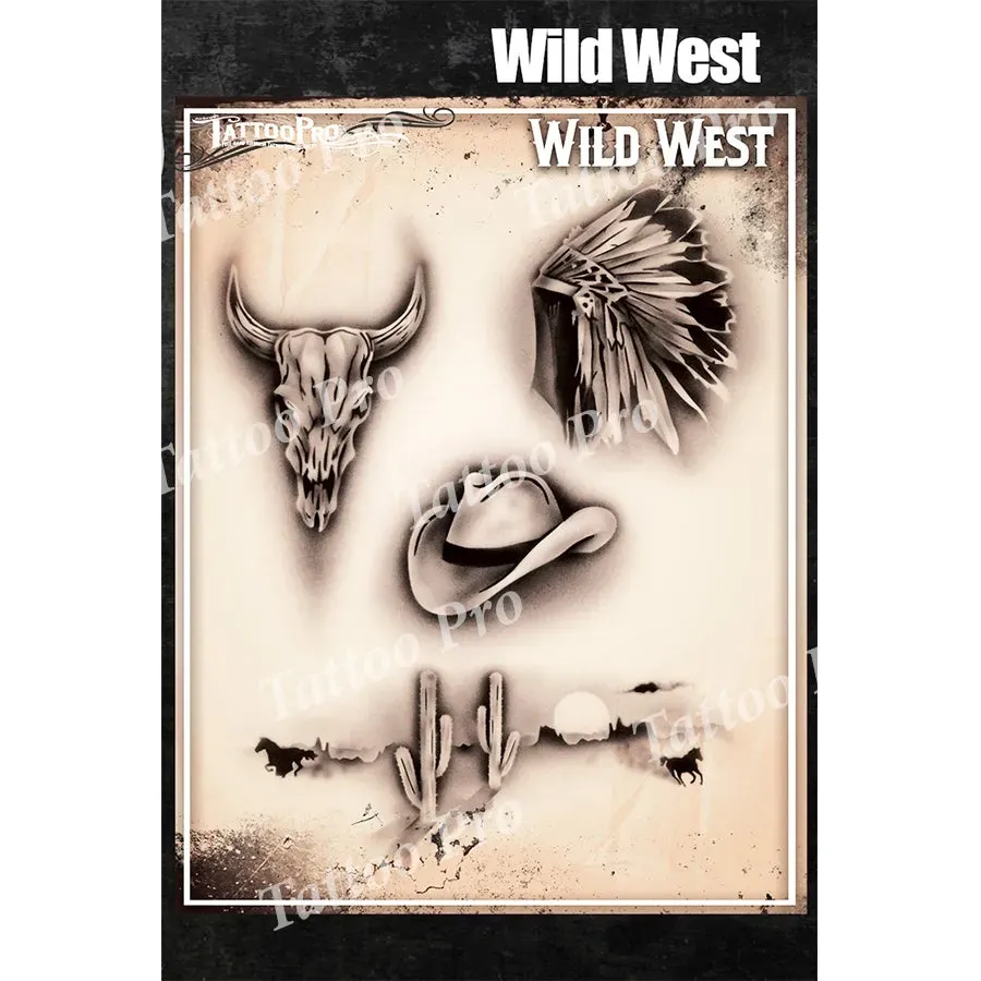 ProAiir Tattoo Pro Wild West pochoir série 4