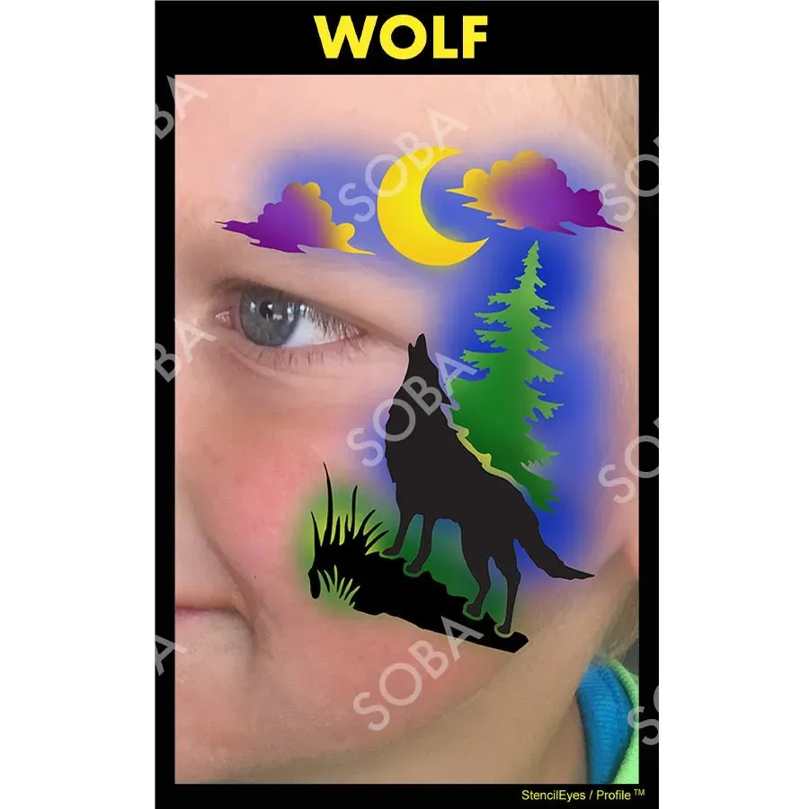 ProAiir StencilEyes Wolf pochoir maquillage réutilisable loup