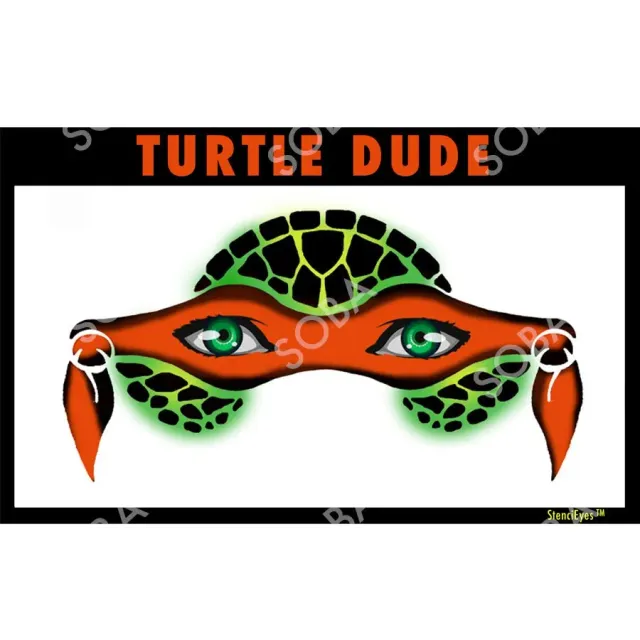ProAiir StencilEyes Turtle Dude pochoir visage adulte tortue
