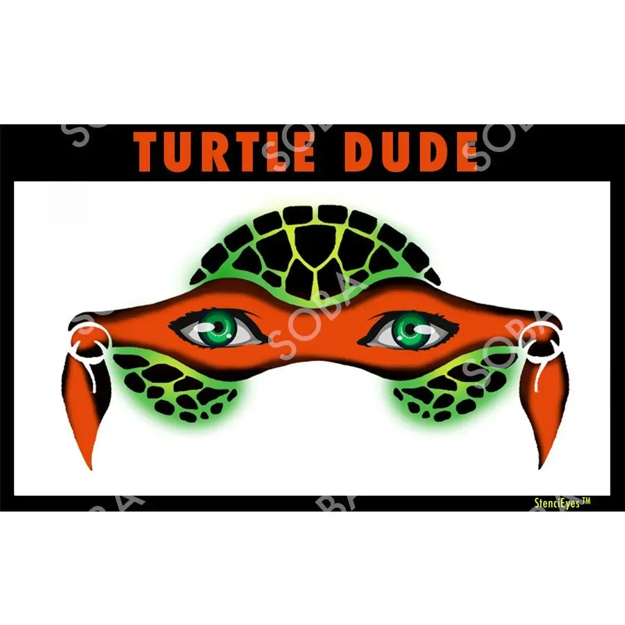 ProAiir StencilEyes Turtle Dude pochoir visage adulte tortue