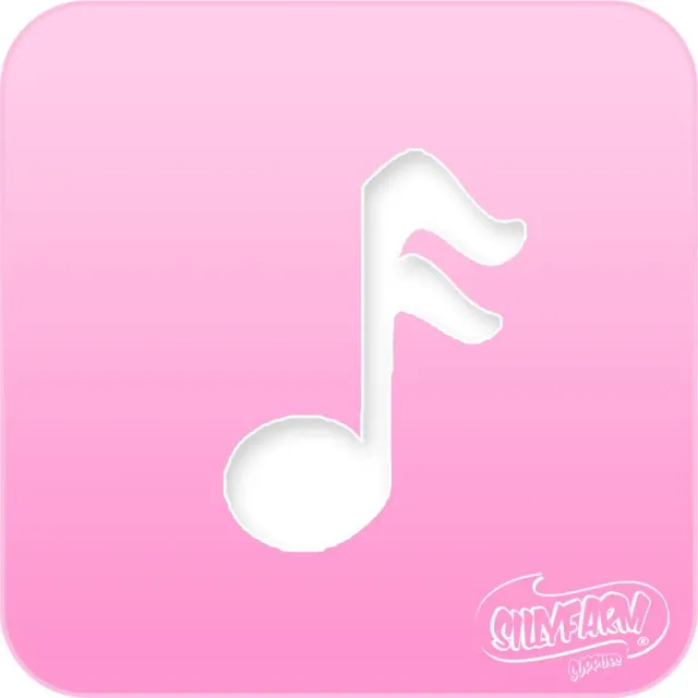 F.A.B. Music Note Pink Power pochoir note de musique rose