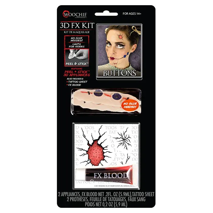 Woochie Buttons 3D FX Kit latex boutons autocollants