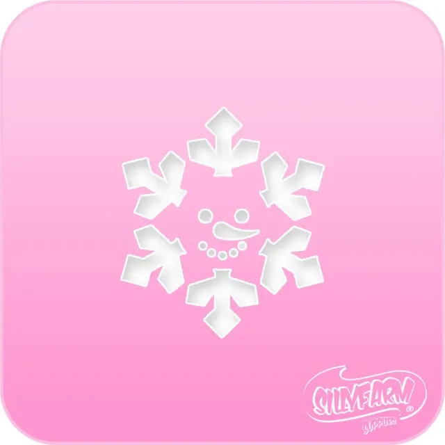 F.A.B. Pink Power Snowman Flake pochoir visage Noël 6 cm