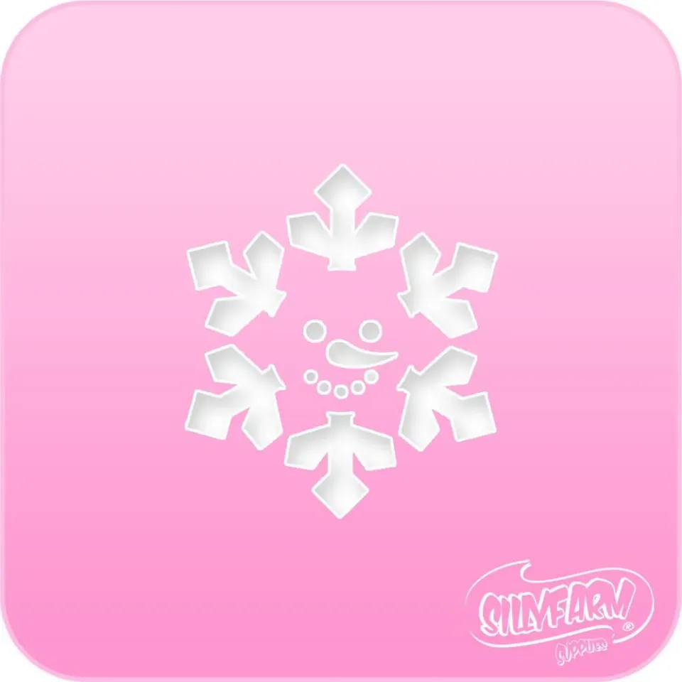 F.A.B. Pink Power Snowman Flake pochoir visage Noël 6 cm