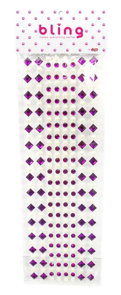 F.A.B. Bling Bag Purple Crystal and Pearls strass visage 272 pièces