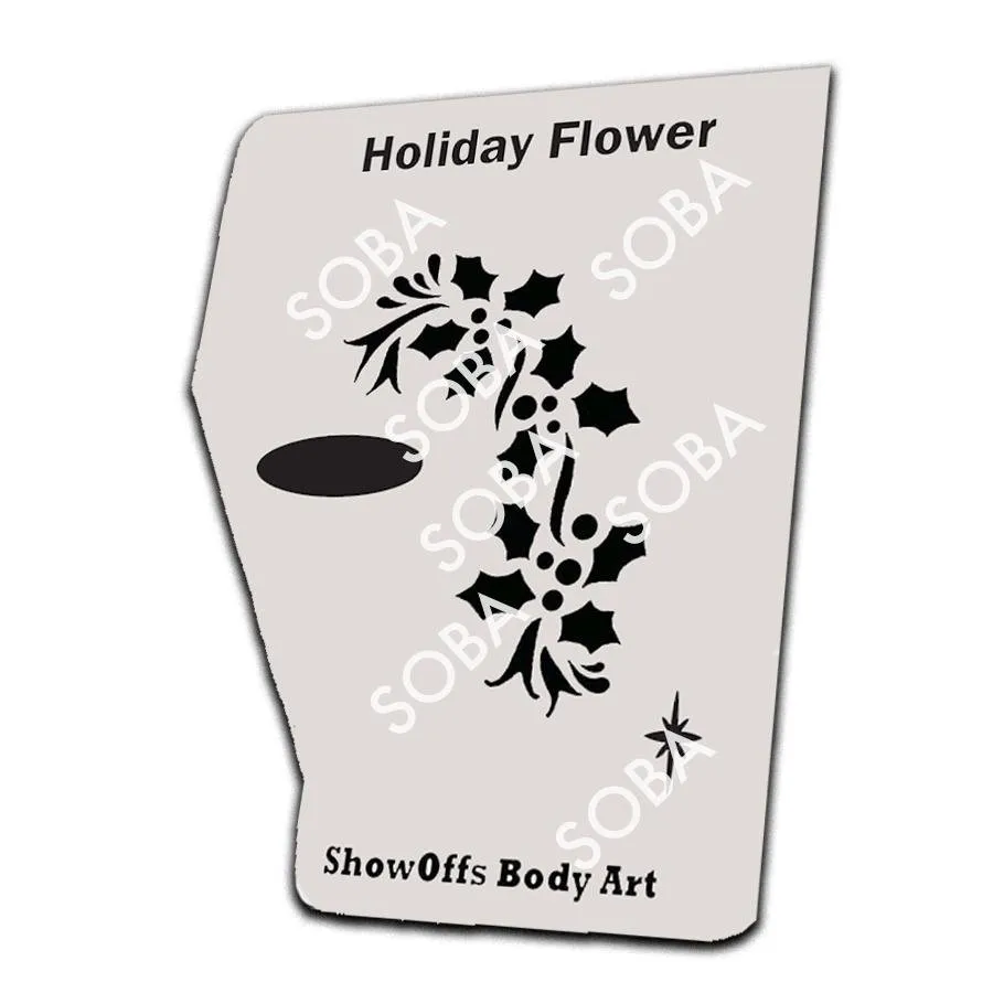 ProAiir StencilEyes Holiday Holly pochoir visage houx Noël