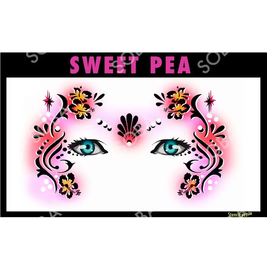 ProAiir StencilEyes Sweet Pea pochoir visage adulte floral