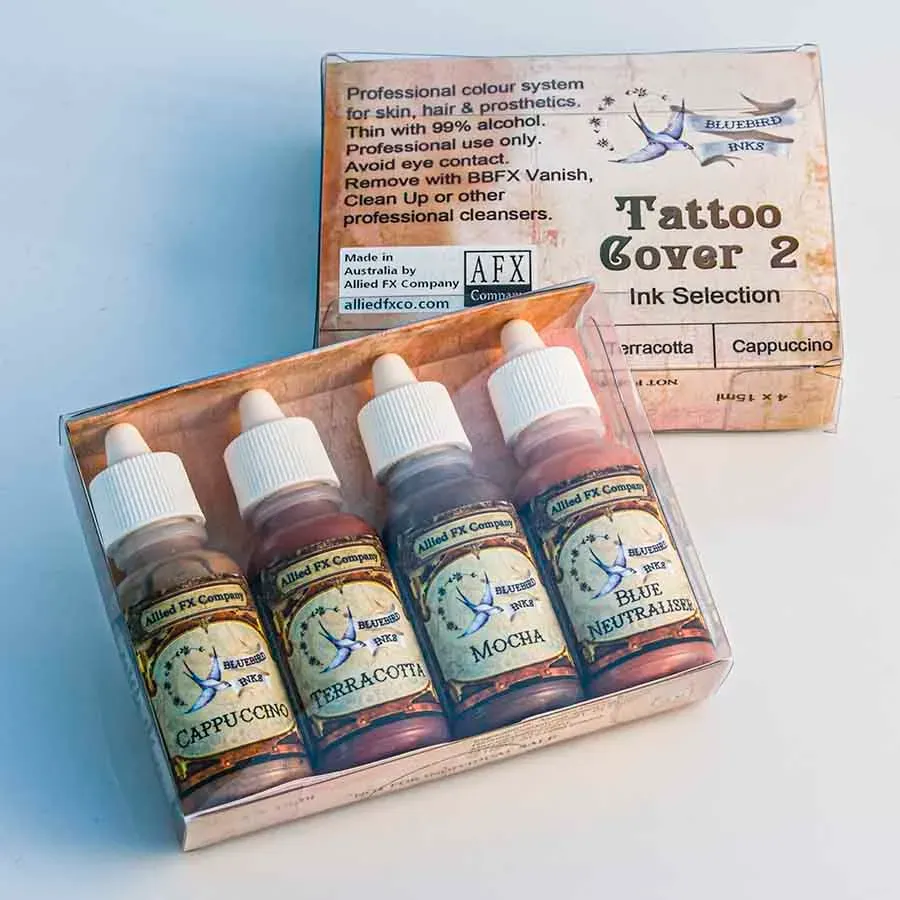 Bluebird Tattoo Cover 2 pack encres 4x15ml couvrant