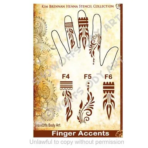 ProAiir Henna Stencil N°9 pochoir henné doigts