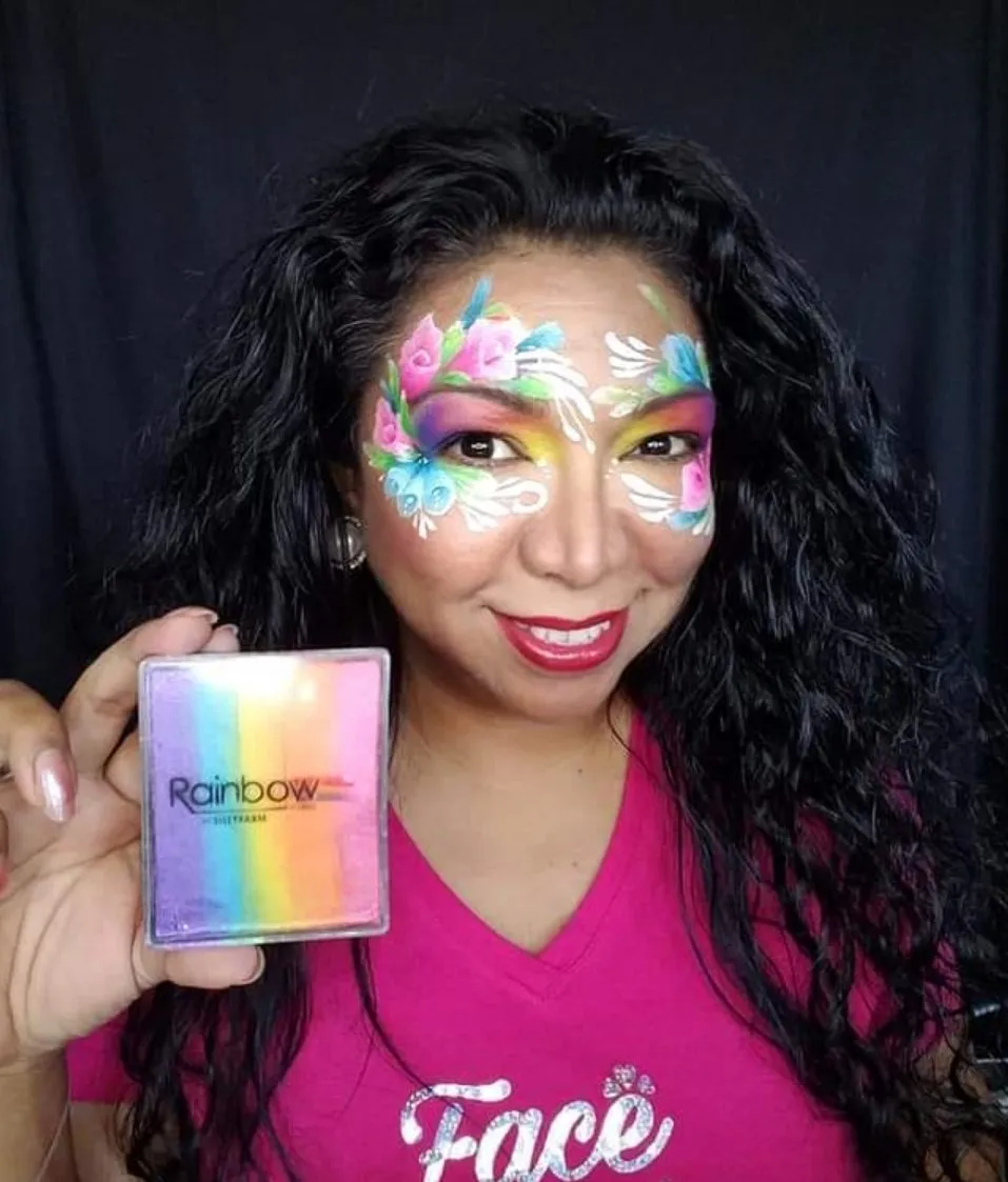 F.A.B. Glitter Rainbow Cake 50 g peinture visage arc-en-ciel pailletée