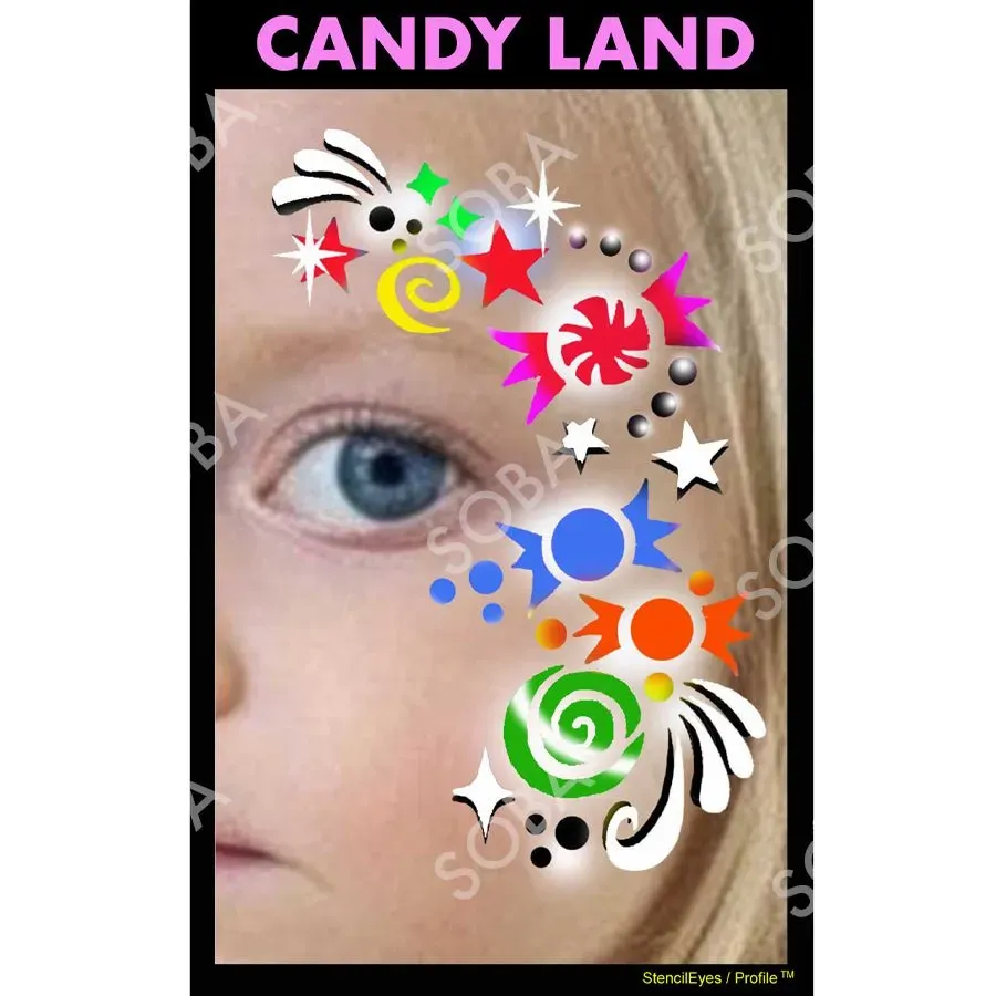 ProAiir StencilEyes Candy Land pochoir maquillage bonbons