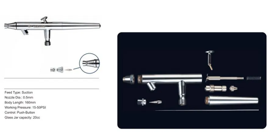 ProAiir Siphon aérographe double action buse 0,5 mm