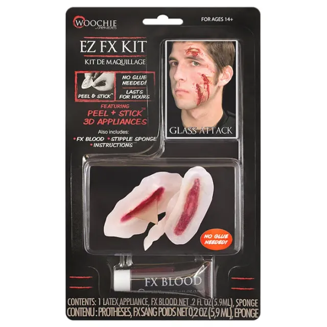 Woochie Glass Attack EZ FX Kit kit effets spéciaux Peel & Stick latex