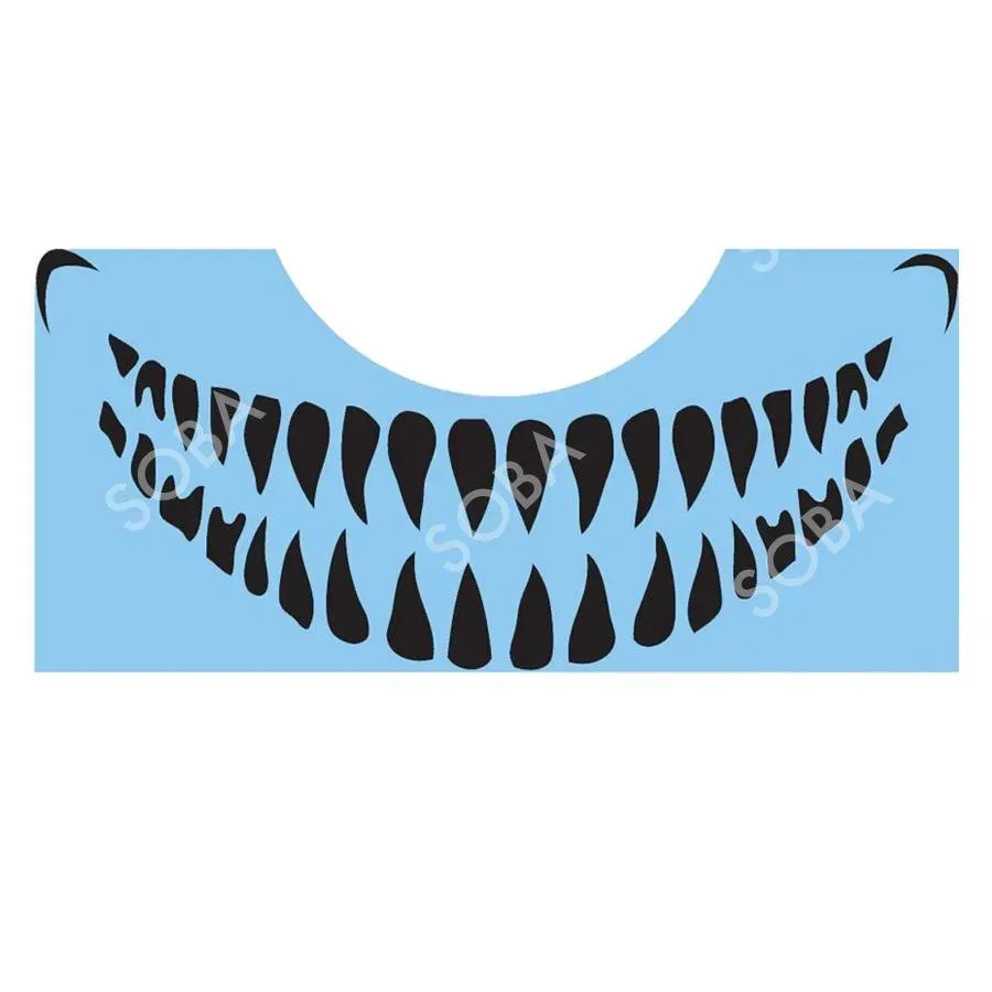 ProAiir StencilEyes QEZ62 Scary Teeth pochoir bouche zombie