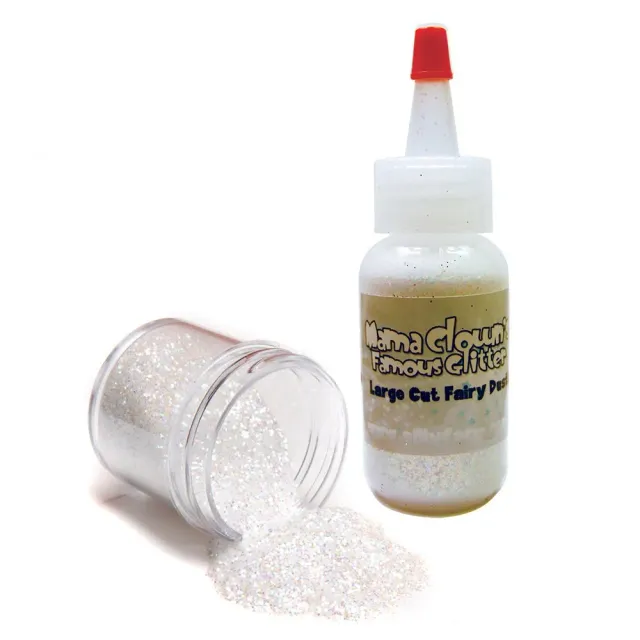 F.A.B. Mama Clown Glitter Large Cut White Glitter Dust paillettes visage 1 oz irisées