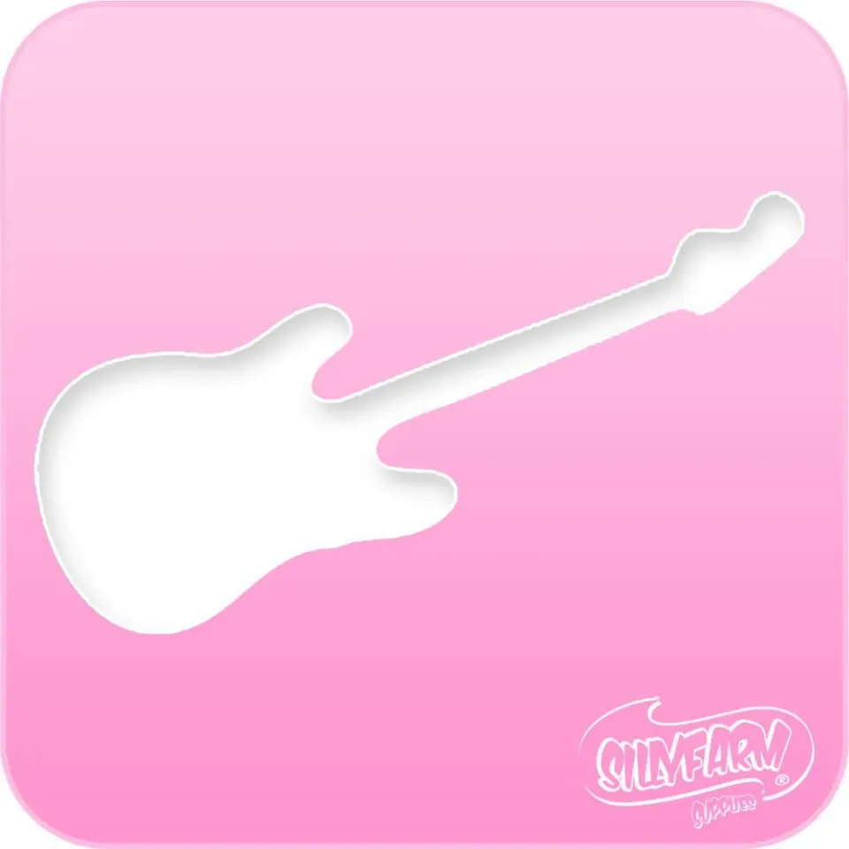 F.A.B. Pink Power Guitar pochoir maquillage réutilisable