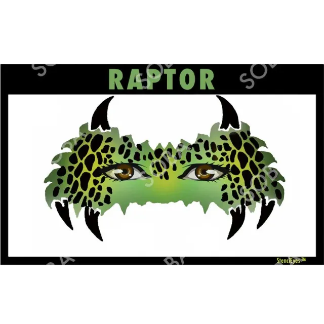 ProAiir StencilEyes Raptor pochoir visage adulte dinosaure