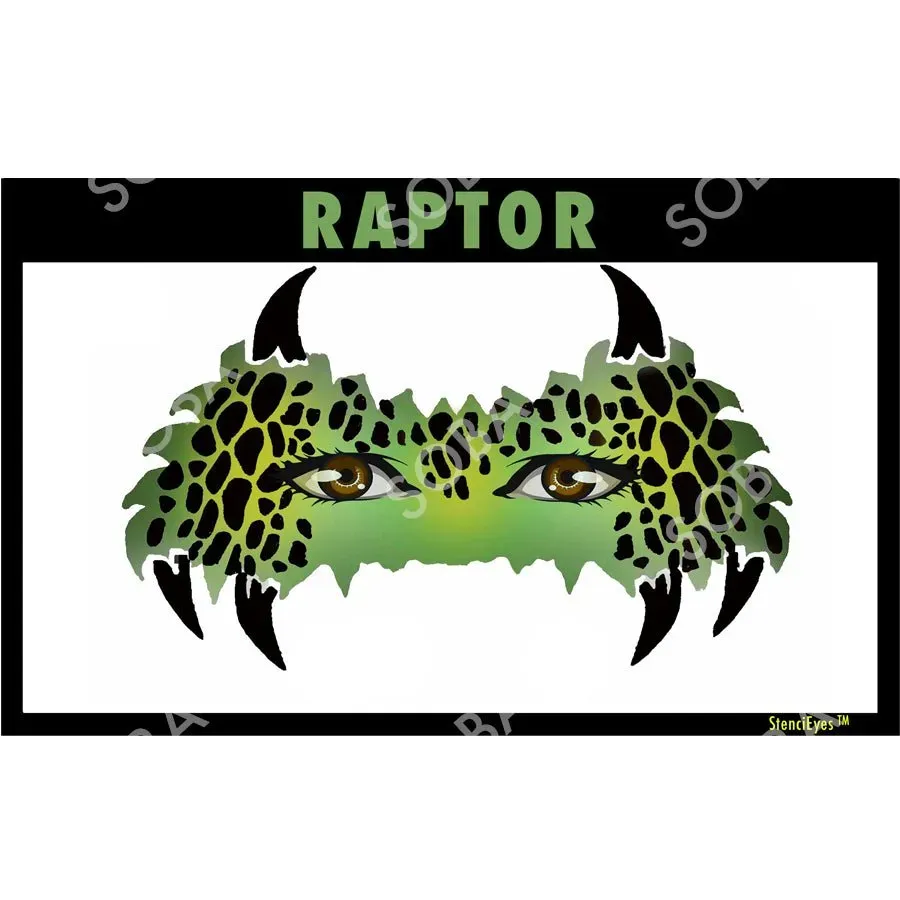 ProAiir StencilEyes Raptor pochoir visage adulte dinosaure