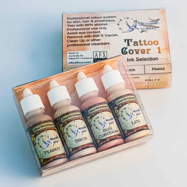 BLUEBIRD Tattoo Cover 1 Ink Pack pack encres camouflage 4 x 15 ml