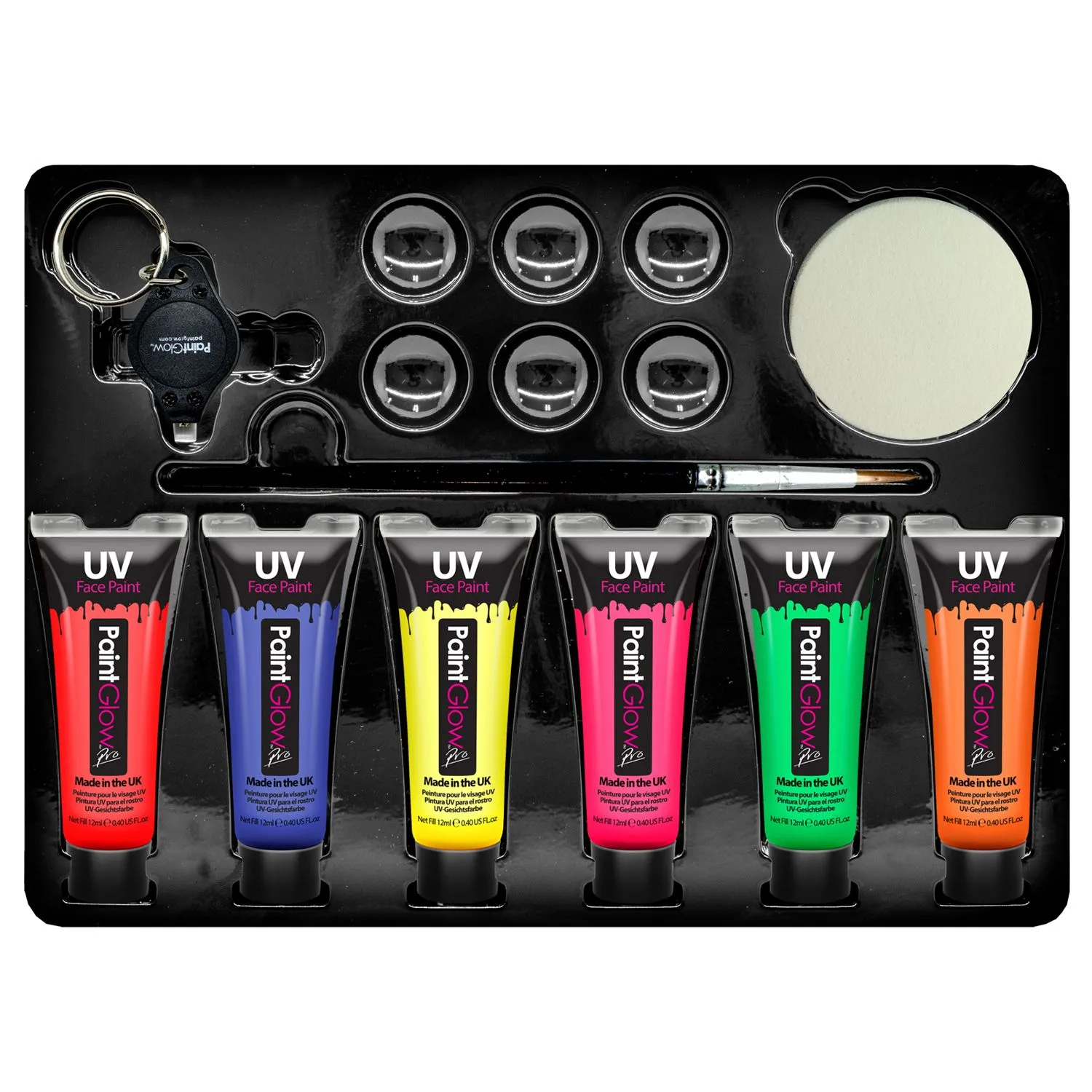 PaintGlow Neon UV kit peinture visage corps 6x12ml coffret