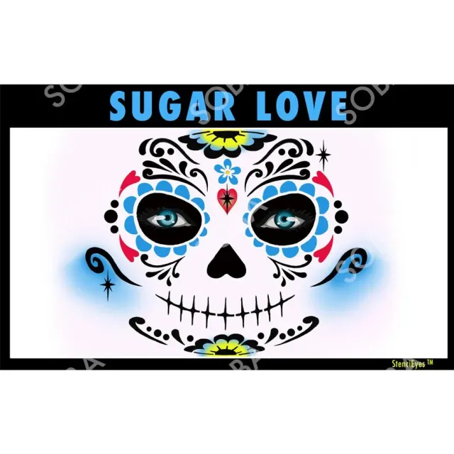 ProAiir StencilEyes Sugar Love pochoir visage crâne mexicain