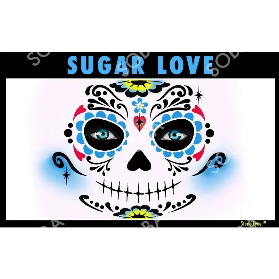 ProAiir StencilEyes Sugar Love pochoir visage crâne mexicain