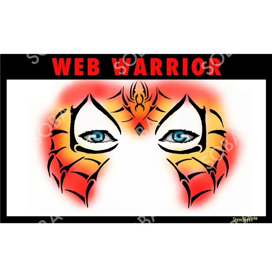 ProAiir StencilEyes Web Warrior pochoir visage toile araignée