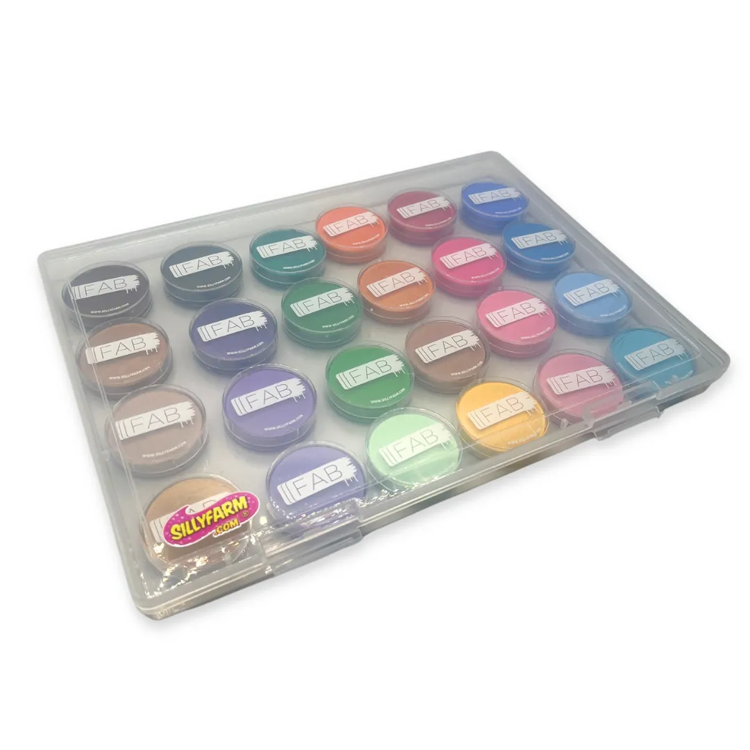 F.A.B. Clear Face Paint Organizer Case boîte transparente 24 godets