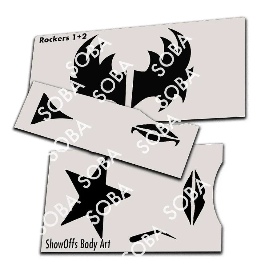 ProAiir StencilEyes Rockers 1-4 set 4 pochoirs visage rock