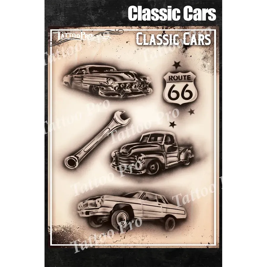 ProAiir Tattoo Pro TPS Classic Cars pochoir tatouage aérographe