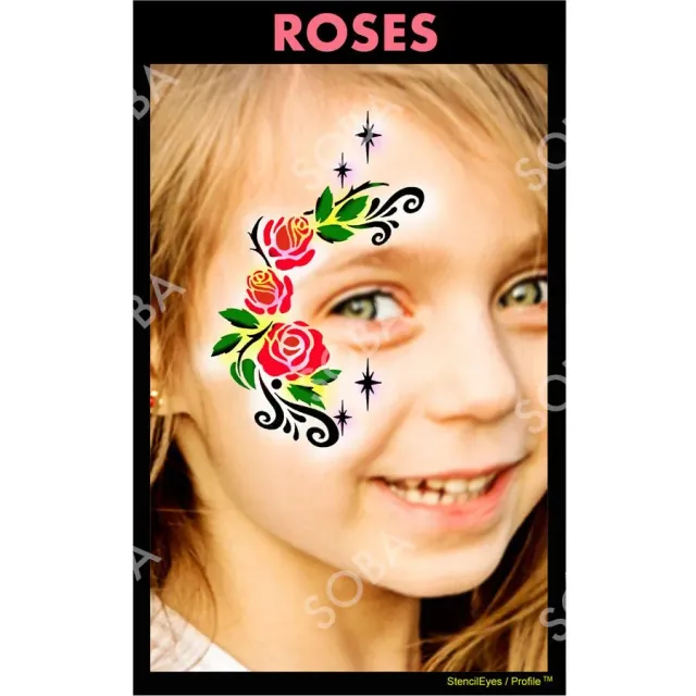 ProAiir StencilEyes Roses pochoir maquillage réutilisable fleurs