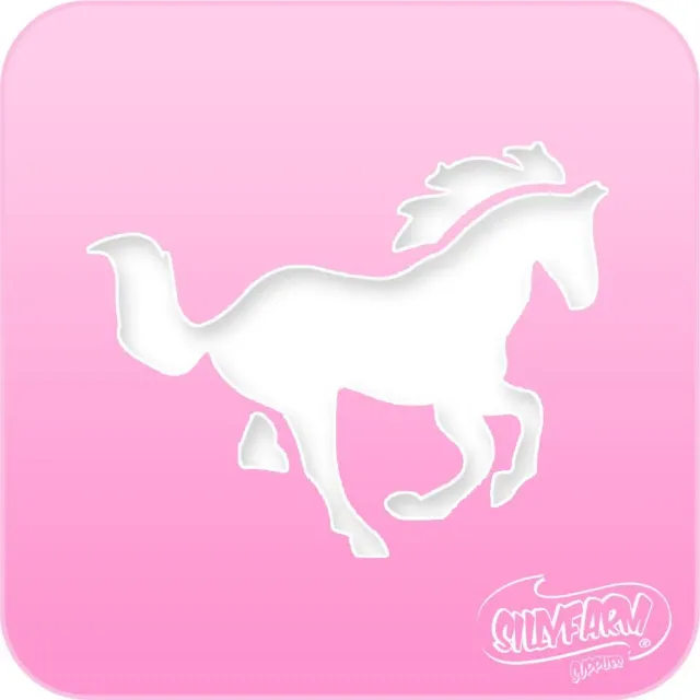 F.A.B. Pink Power pochoir Horse cheval rose