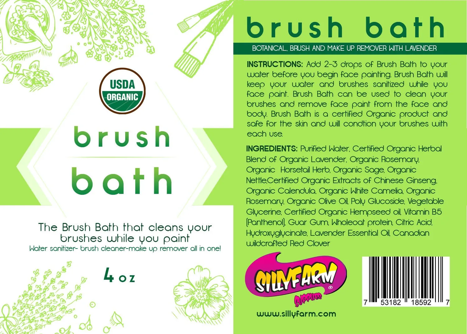F.A.B. Brush Bath Original nettoyant pinceaux 4 oz