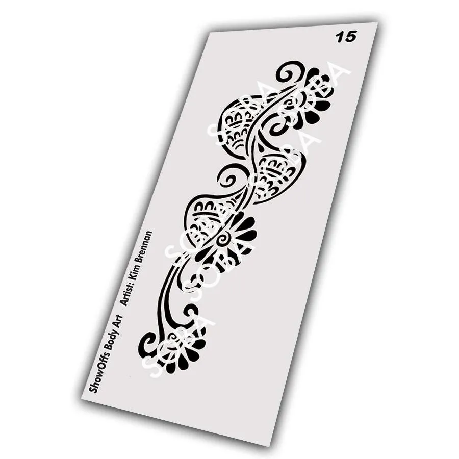 ProAiir Henna Stencil 15 pochoir henna réutilisable