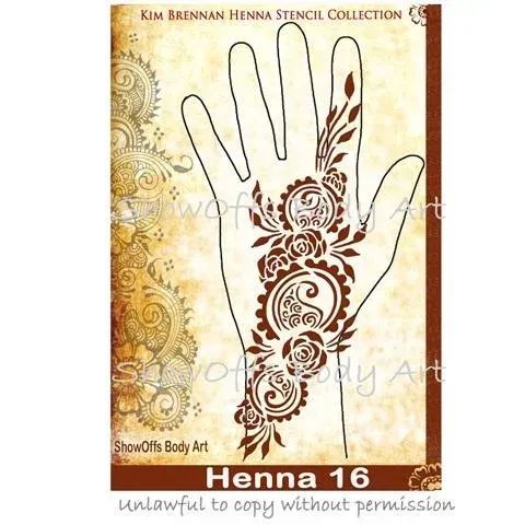 ProAiir Henna Stencil 16 pochoir henna réutilisable