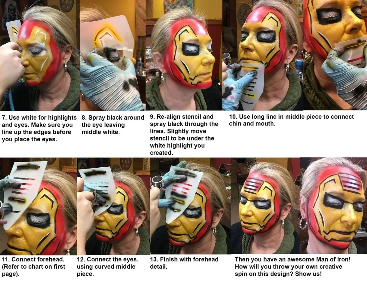 ProAiir StencilEyes Man of Iron pochoir visage héros