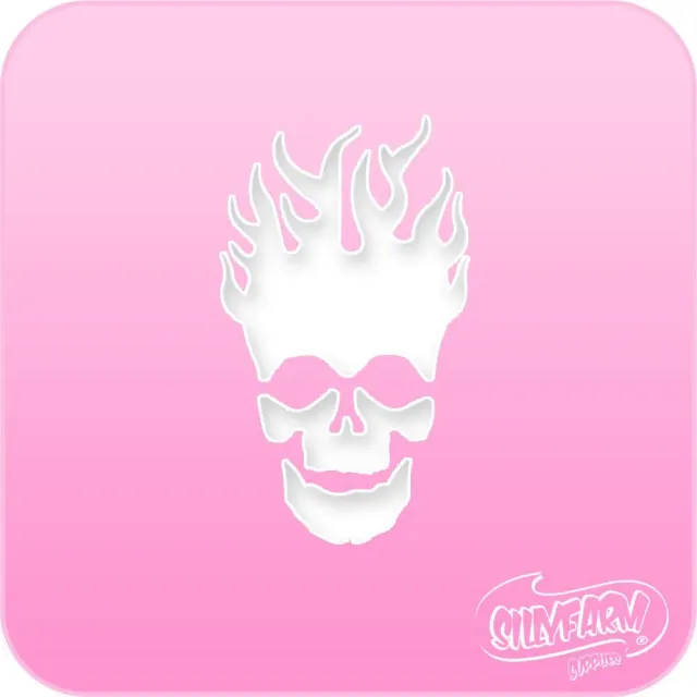 F.A.B. Skull Flame Power Stencil pochoir crâne flammes visage