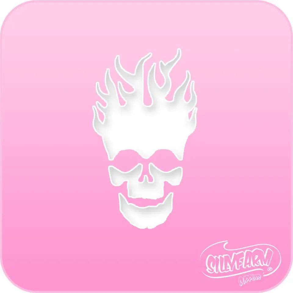 F.A.B. Skull Flame Power Stencil pochoir crâne flammes visage