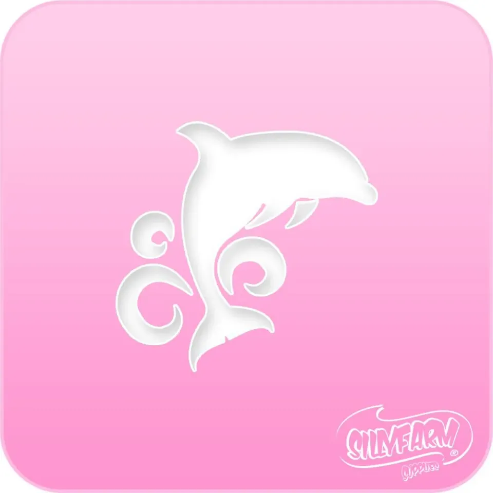 F.A.B. Dolphin Pink Power pochoir visage dauphin réutilisable