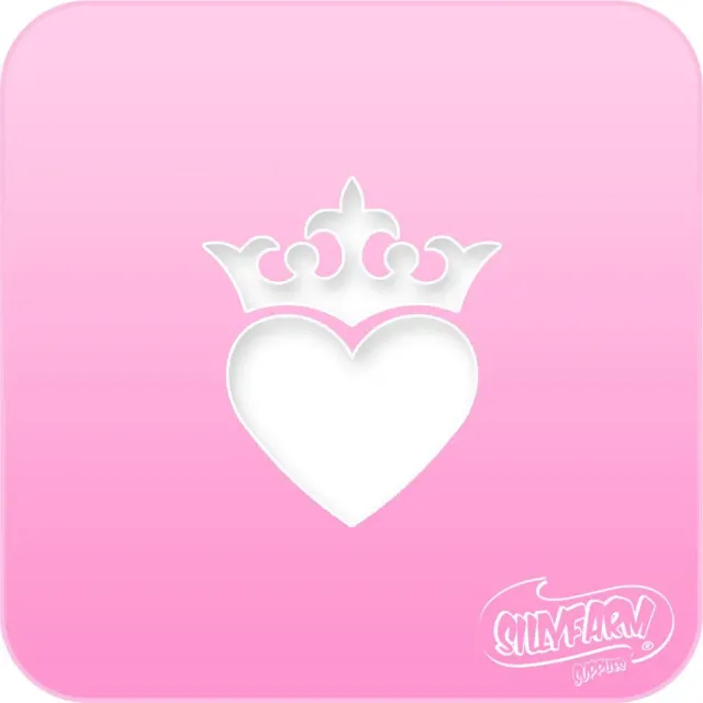 Silly Farm Crown Heart pochoir visage princesse rose