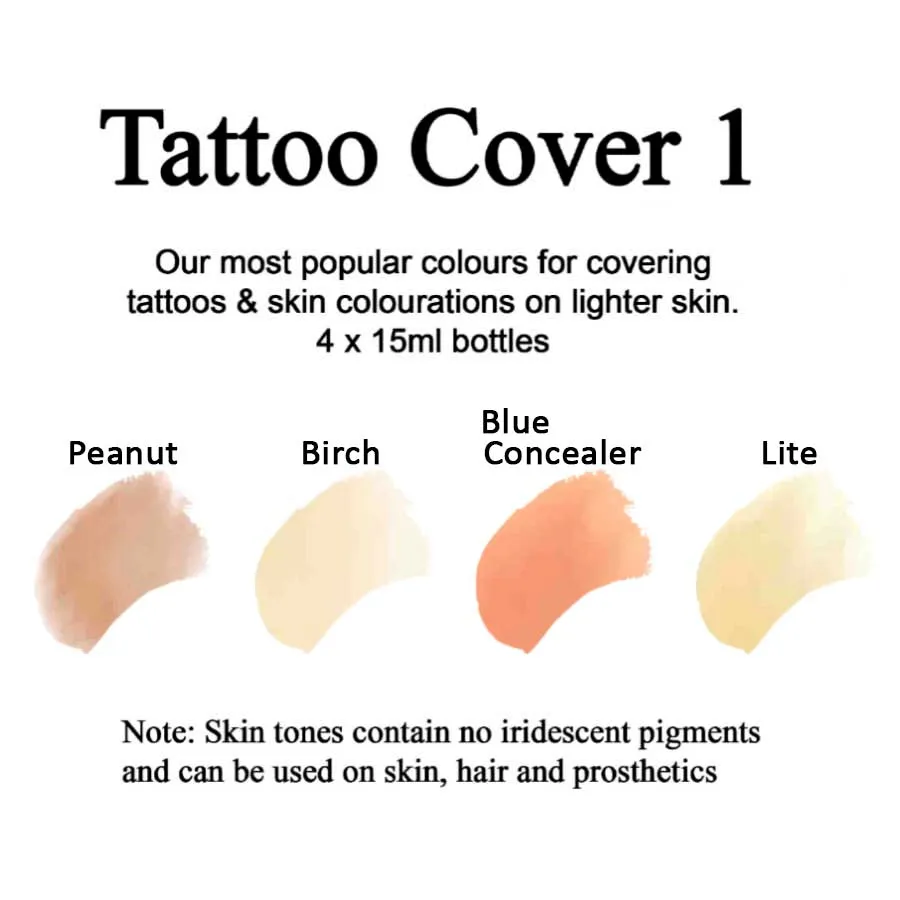BLUEBIRD Tattoo Cover 1 Ink Pack pack encres camouflage 4 x 15 ml