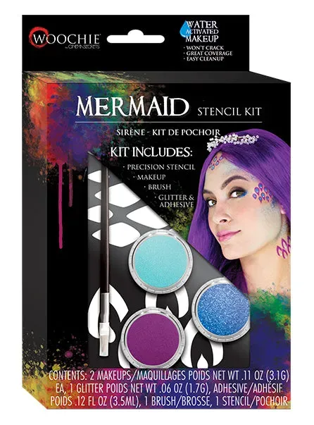 Woochie Mermaid Stencil Kit kit maquillage sirène pochoirs