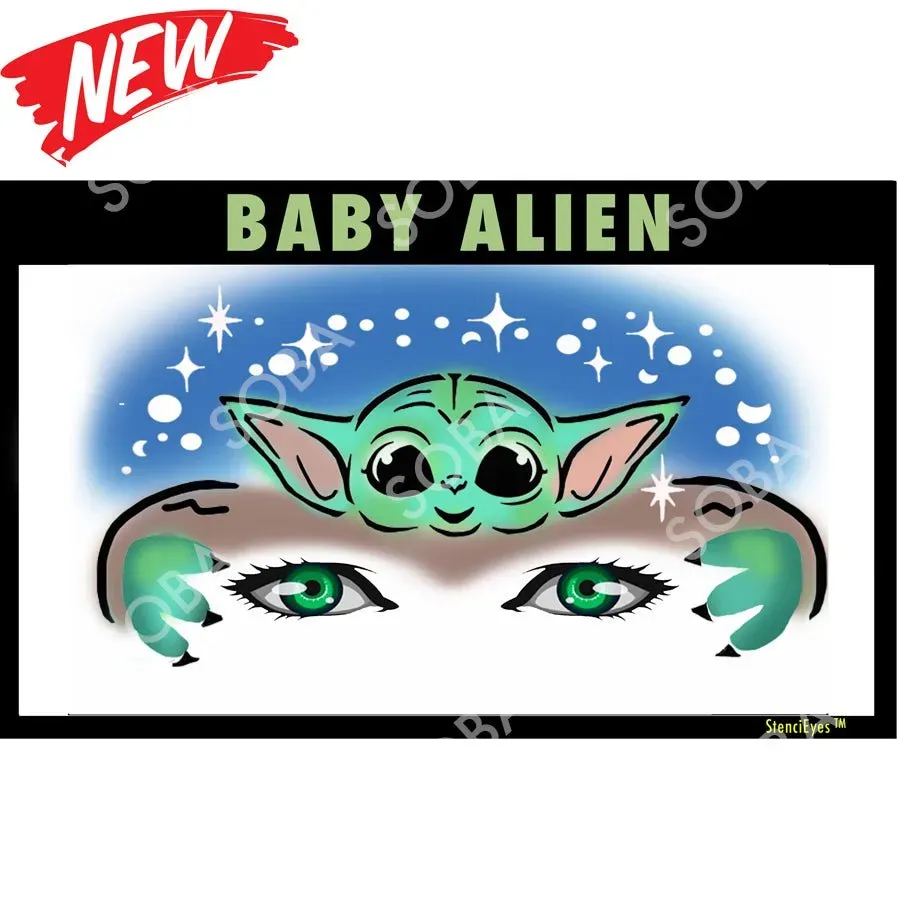 ProAiir StencilEyes Baby Alien pochoir visage taille unique alien